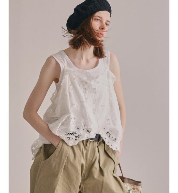 journal standard luxe「《追加予約２》バテンレース キャミブラウス」|シャツ・ブラウス|ホワイト
