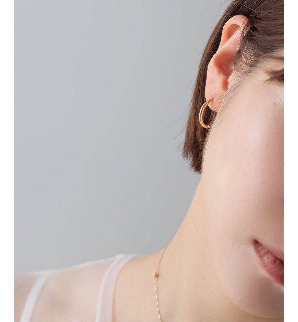 Lilas by Spick&Span「ハーフオープンフープピアスM K18(両耳)」|ピアス|