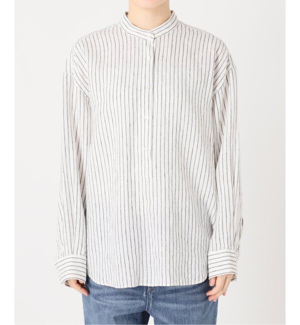 FRAMeWORK「≪追加≫フレンチリネンバンドカラーシャツ」|シャツ・ブラウス|