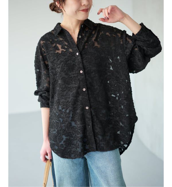 Spick and Span「《追加予約》シアージャガードシャツ」|シャツ・ブラウス|