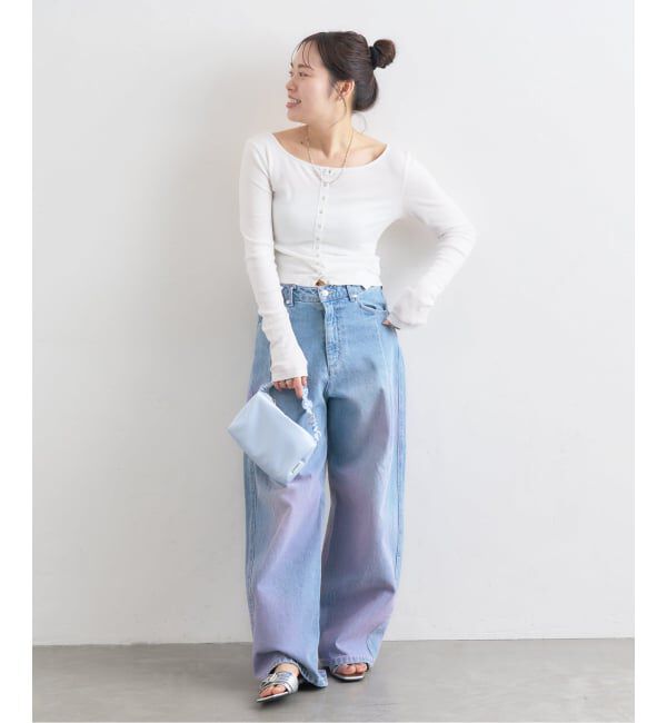 U by SPICK&SPAN「ルーズタックバギーデニム」|デニム|