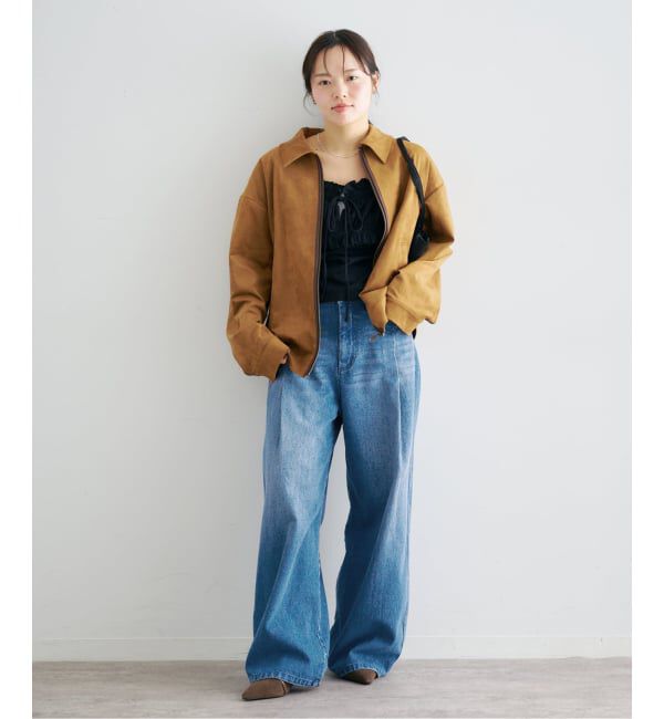 U by SPICK&SPAN「ルーズタックバギーデニム」|デニム|