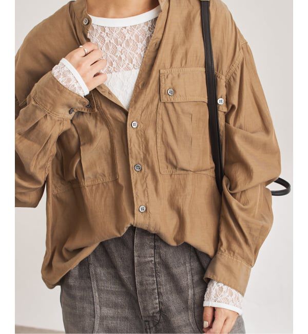 FRAMeWORK「≪追加≫IRONING/アイロニング flower lace ロングスリーブ 3」|Tシャツ・カットソー|