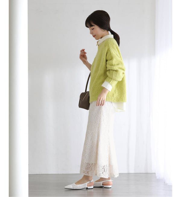  「【洗える】マーメイドレーススカート」|スカート|