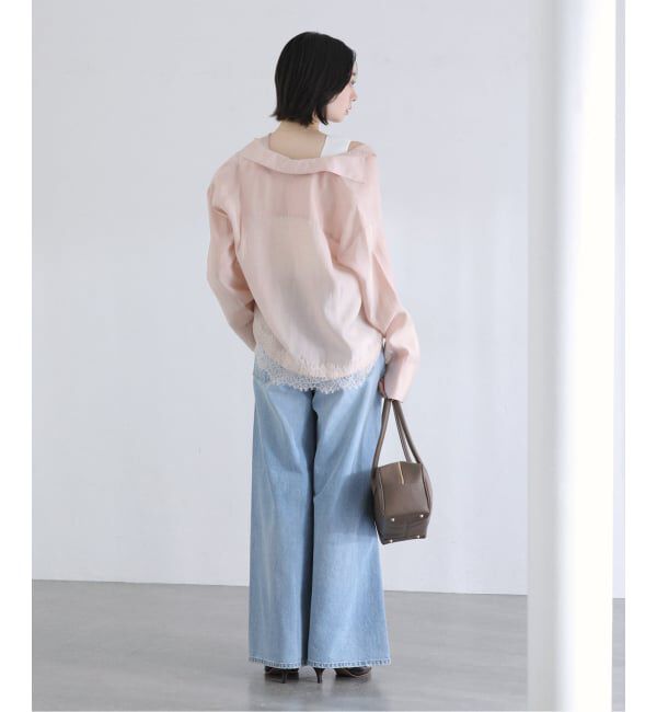  「《予約》【洗える】レーストリミングシャツ」|シャツ・ブラウス|