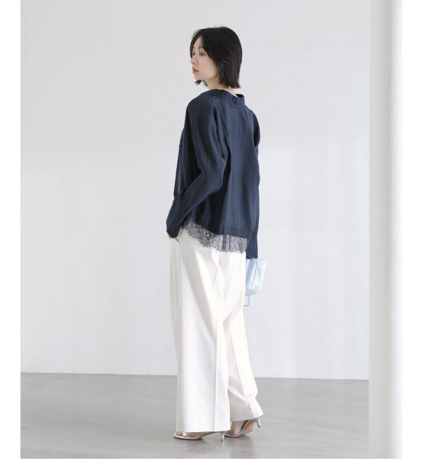  「《予約》【洗える】レーストリミングシャツ」|シャツ・ブラウス|