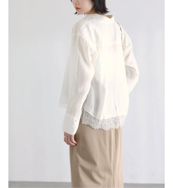  「《予約》【洗える】レーストリミングシャツ」|シャツ・ブラウス|