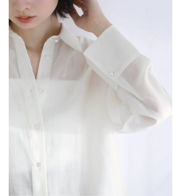  「《予約》【洗える】レーストリミングシャツ」|シャツ・ブラウス|