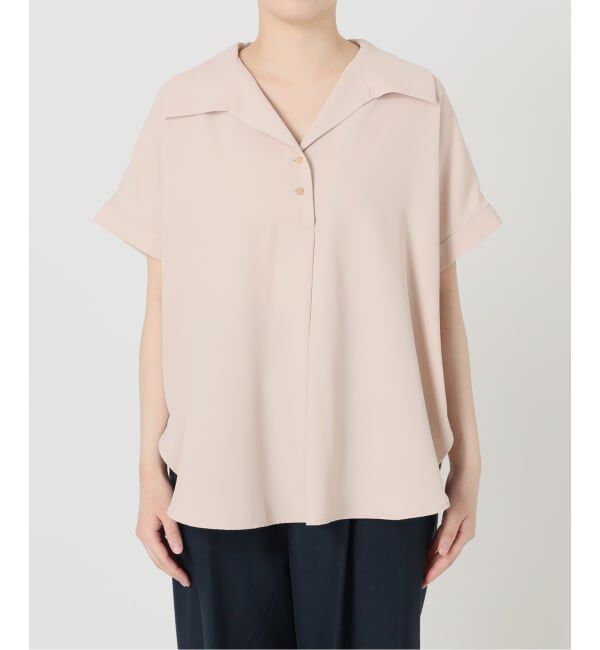  「《予約》【洗える】スキッパーカラーフレンチシャツ」|シャツ・ブラウス|