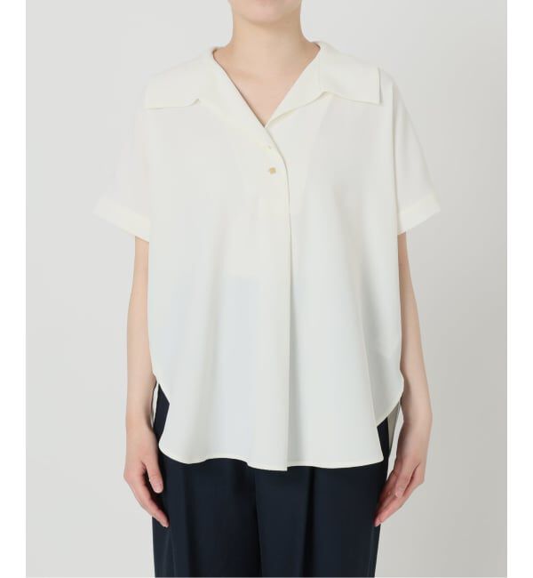  「《予約》【洗える】スキッパーカラーフレンチシャツ」|シャツ・ブラウス|