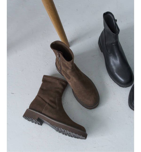  「《追加6》3.5cmトラックソールフィットショートブーツ」|ショートブーツ|