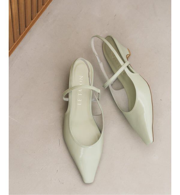  「4cmフレンチスクエアスリングバック」|パンプス|