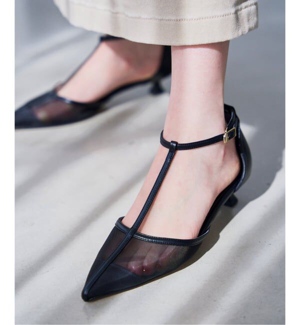  「《追加予約》3.5cmTストラップシアーパンプス」|パンプス|