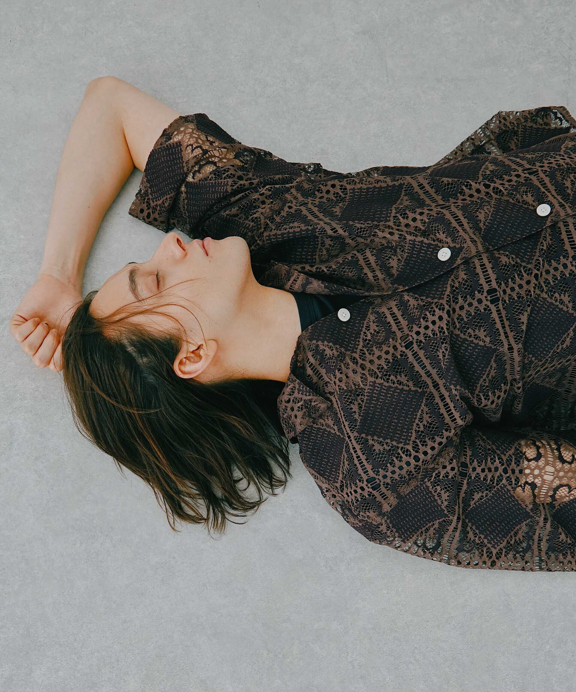 nano･universe「カットブローシェレースオープンカラーシャツ」|シャツ・ブラウス|