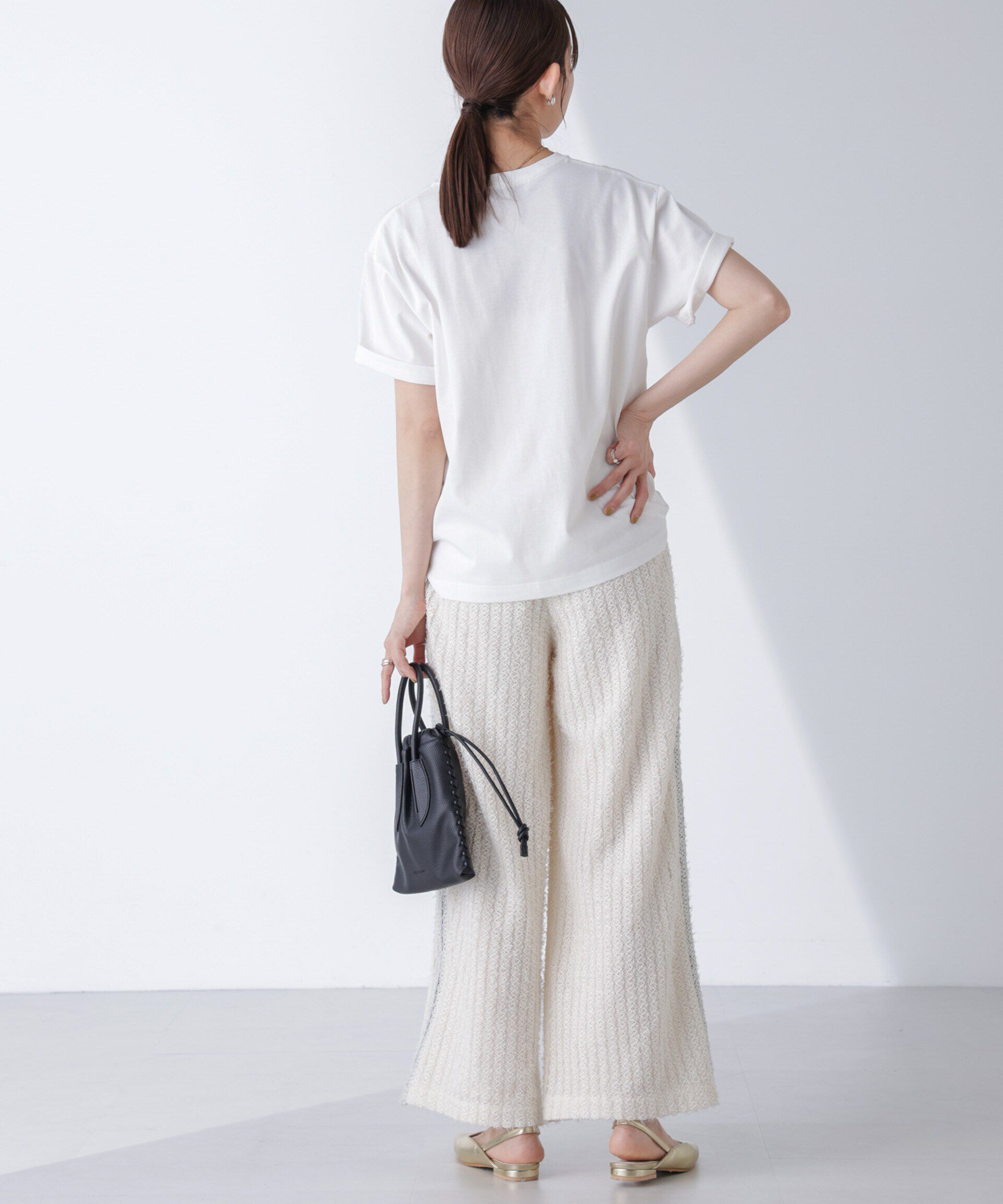 nano･universe「サイドラインレースパンツ」|チノ|