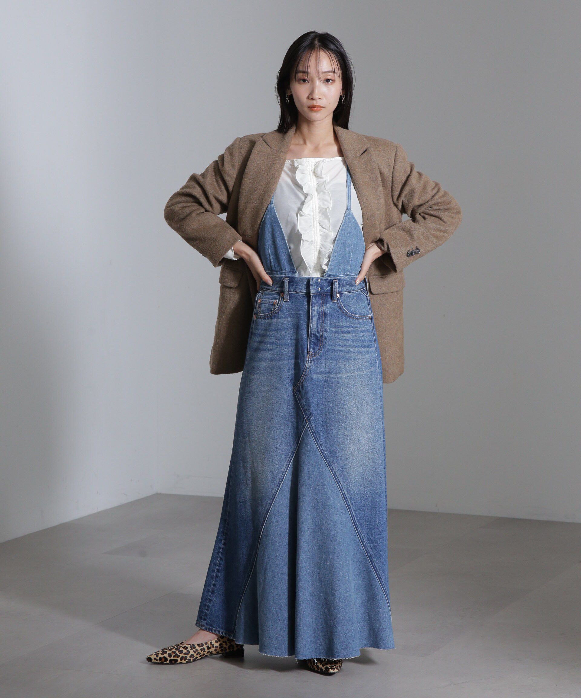 nano･universe「リメイク風2wayナローフレアジャンパースカート」|ワンピース|