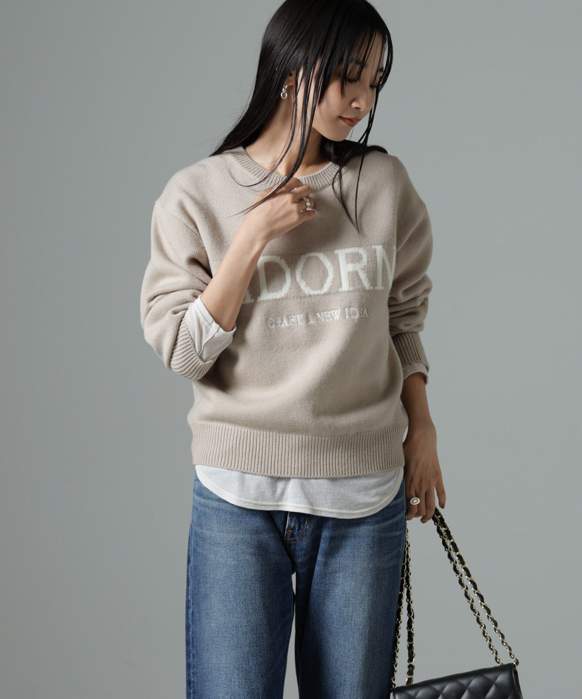 nano･universe「ロゴニットプルオーバー」|ニット・セーター|