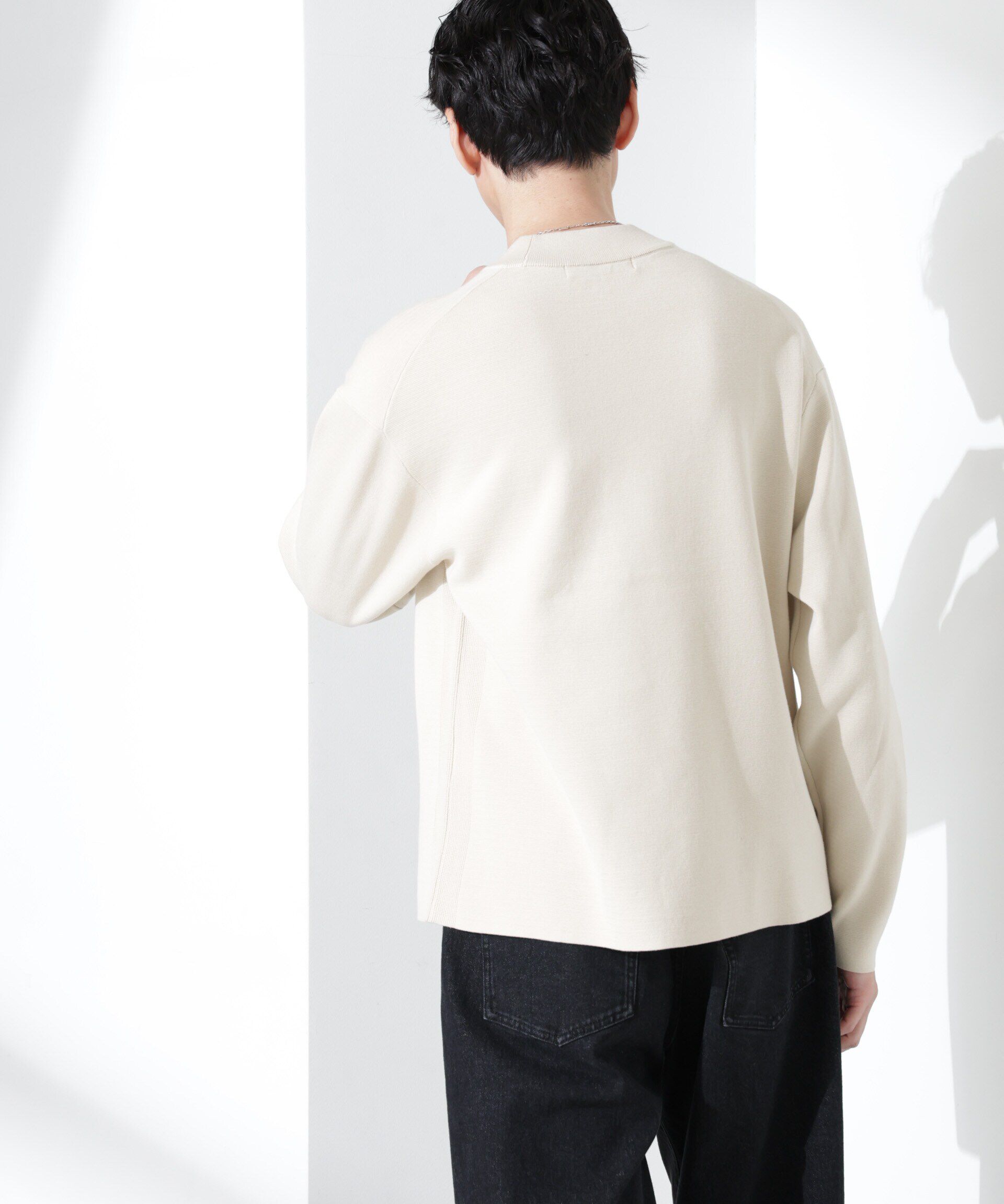 nano･universe「14ゲージミラノリブ ジャケTEE 長袖 （手洗い可能）」|ニット・セーター|