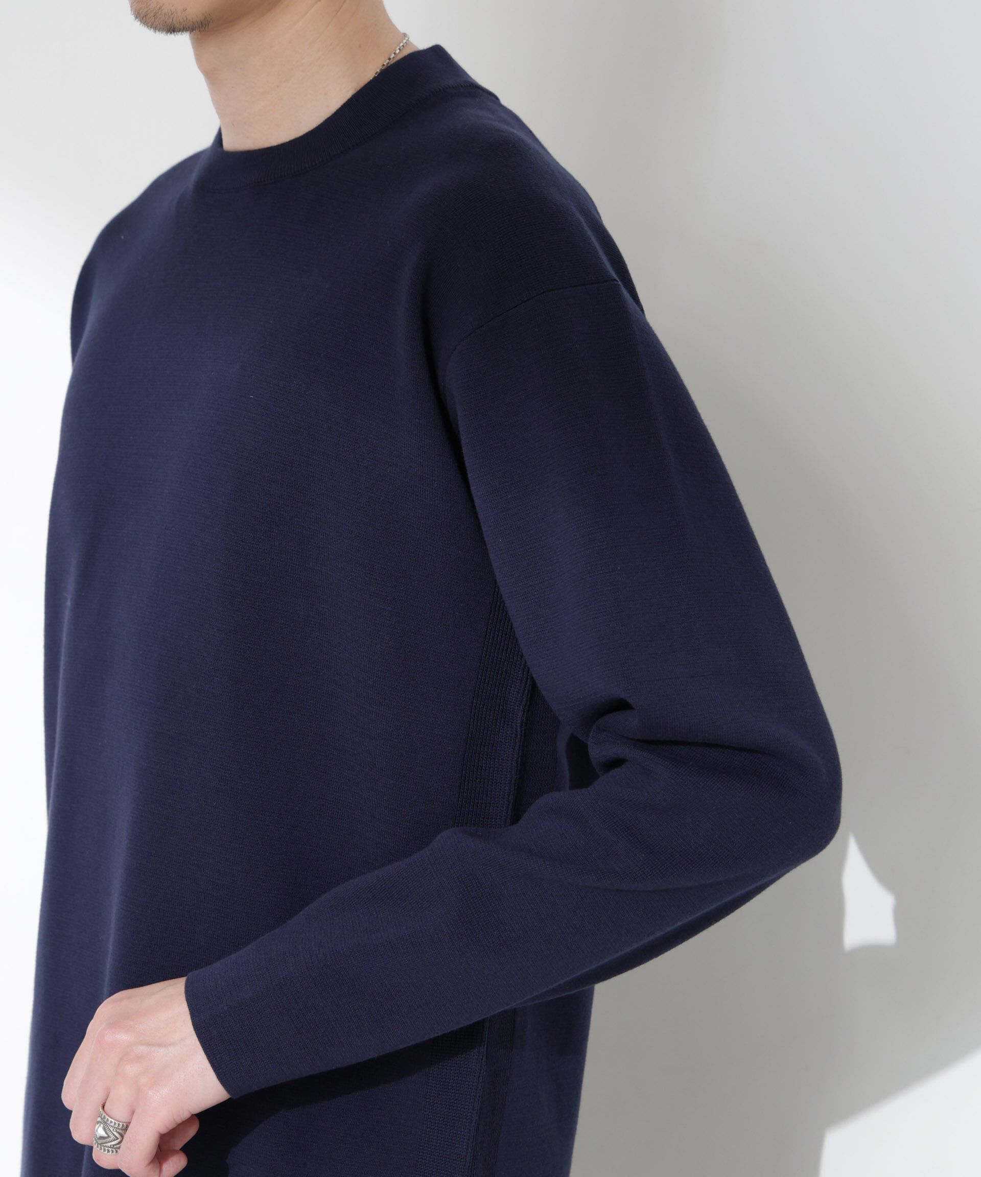 nano･universe「14ゲージミラノリブ ジャケTEE 長袖 （手洗い可能）」|ニット・セーター|