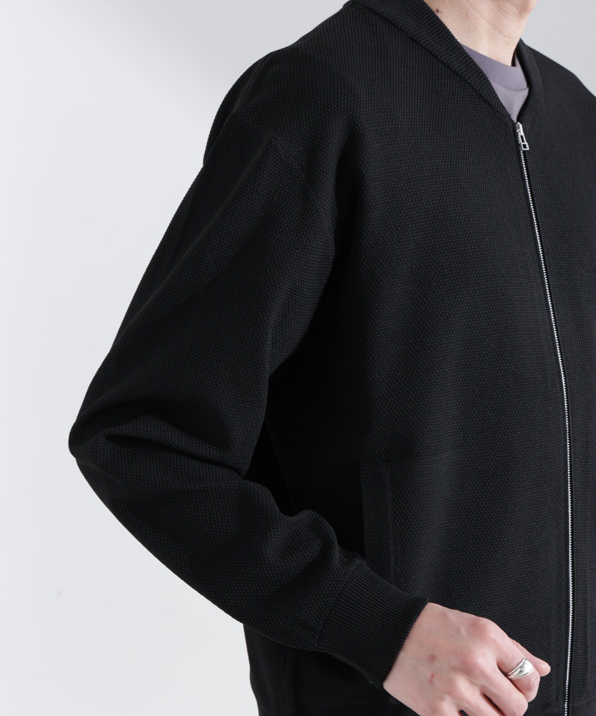 nano･universe「エアニットジップブルゾン」|ブルゾン・スタジャン|