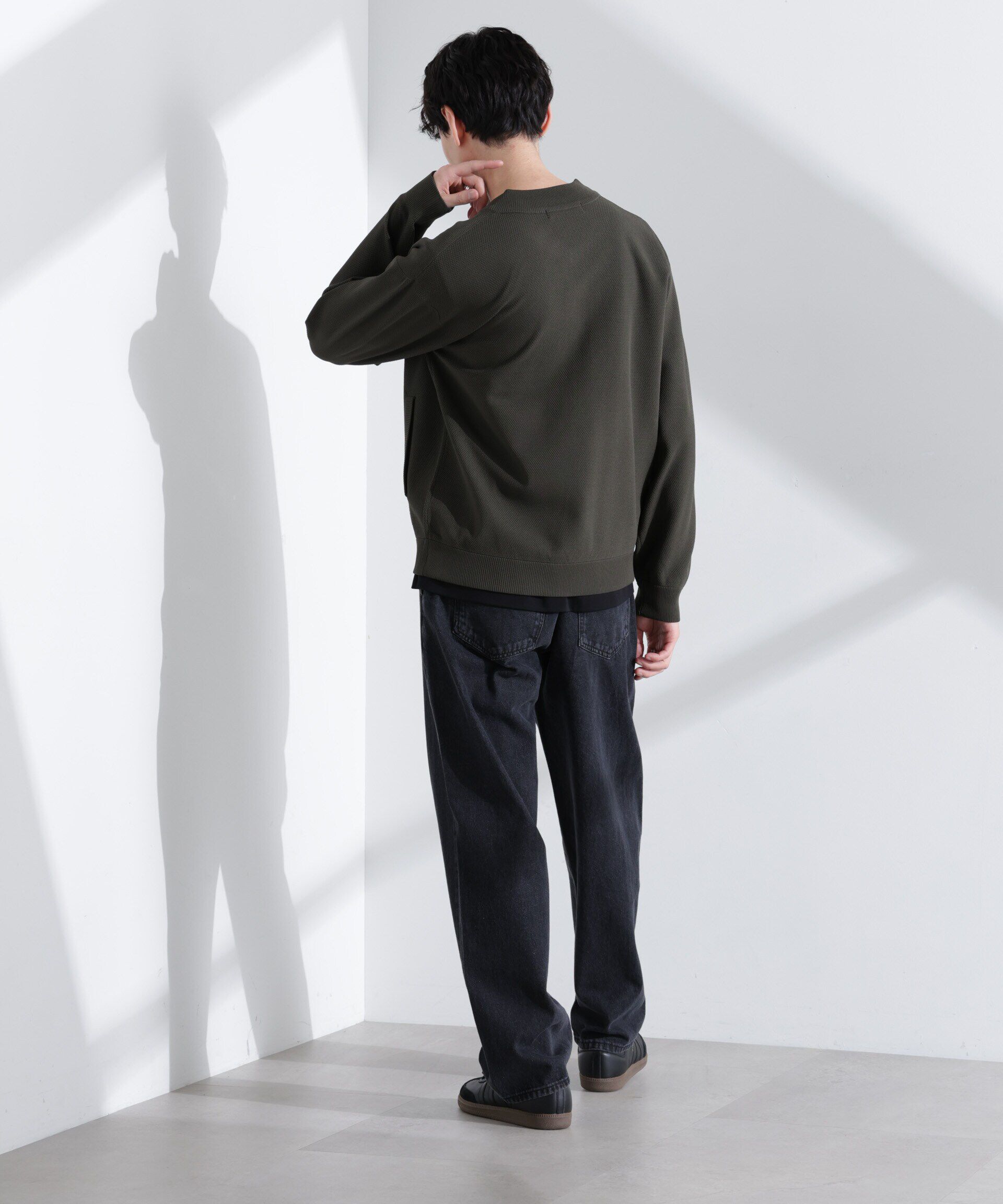 nano･universe「エアニットジップブルゾン」|ブルゾン・スタジャン|