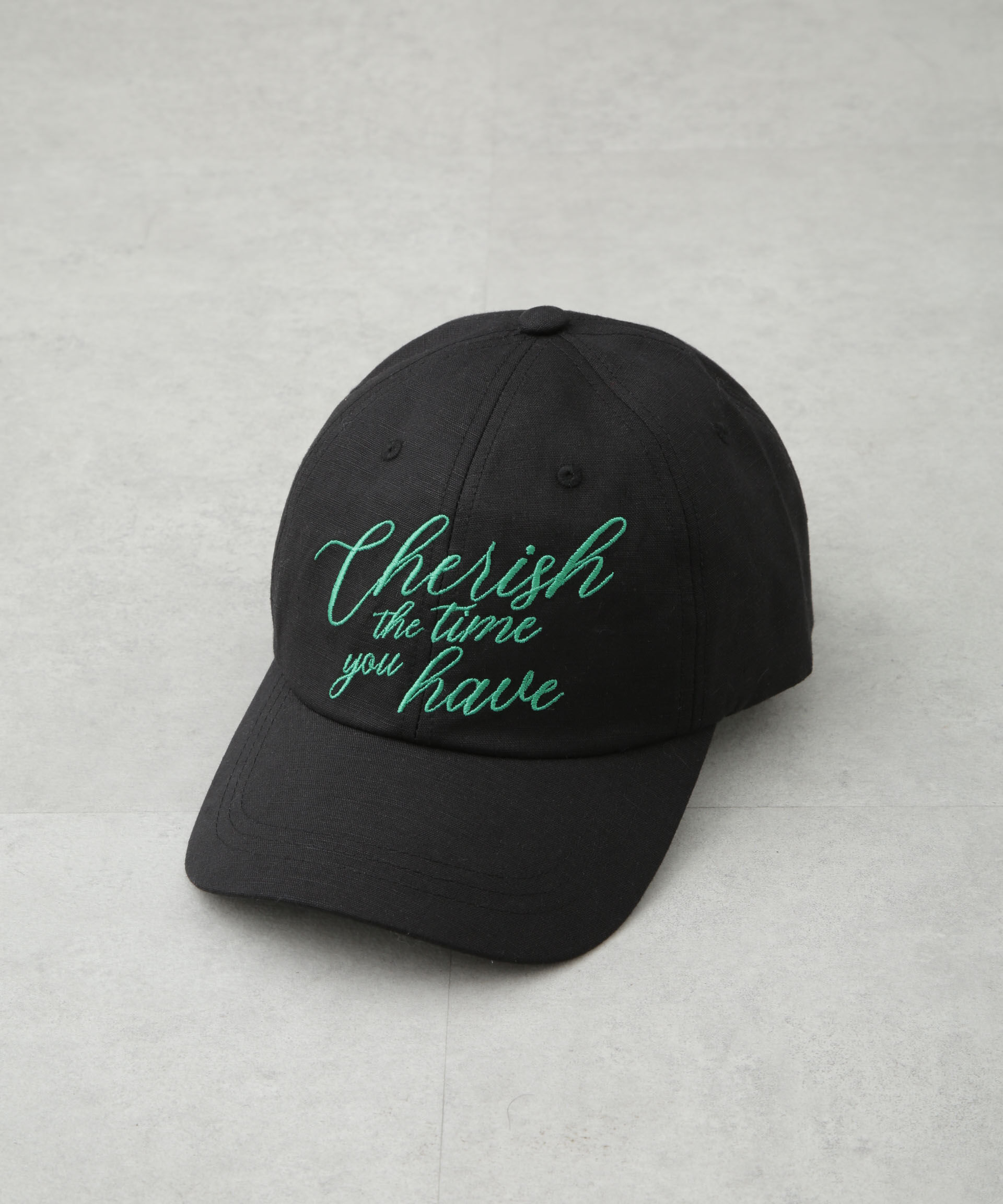 nano･universe「刺繍リネン混キャップ」|キャップ・キャスケット|