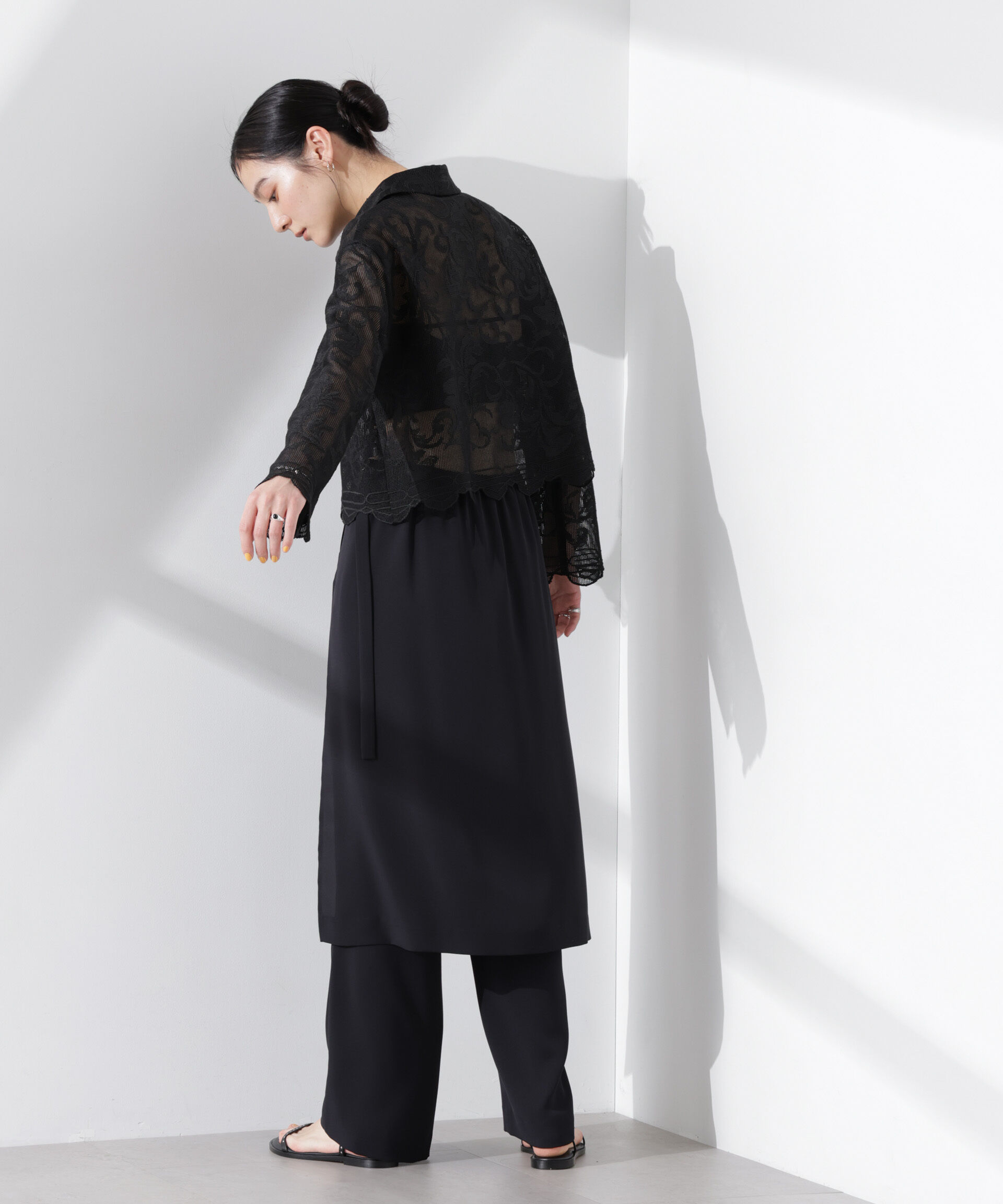 nano･universe「ラップスカート付きツイルパンツ」|チノ|