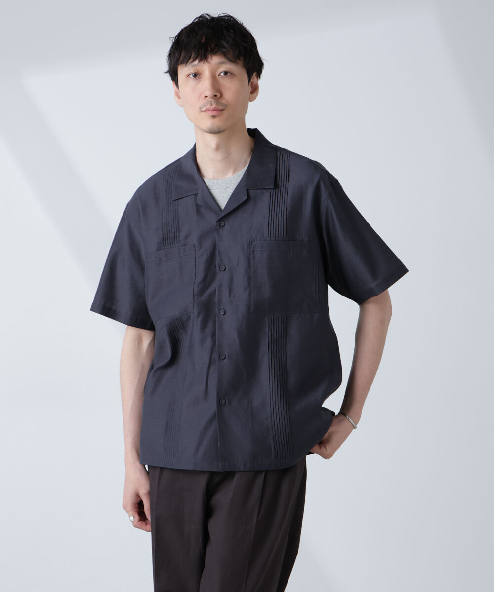 nano･universe「オープンカラーキューバシャツ」|シャツ・ブラウス|D.グレー2