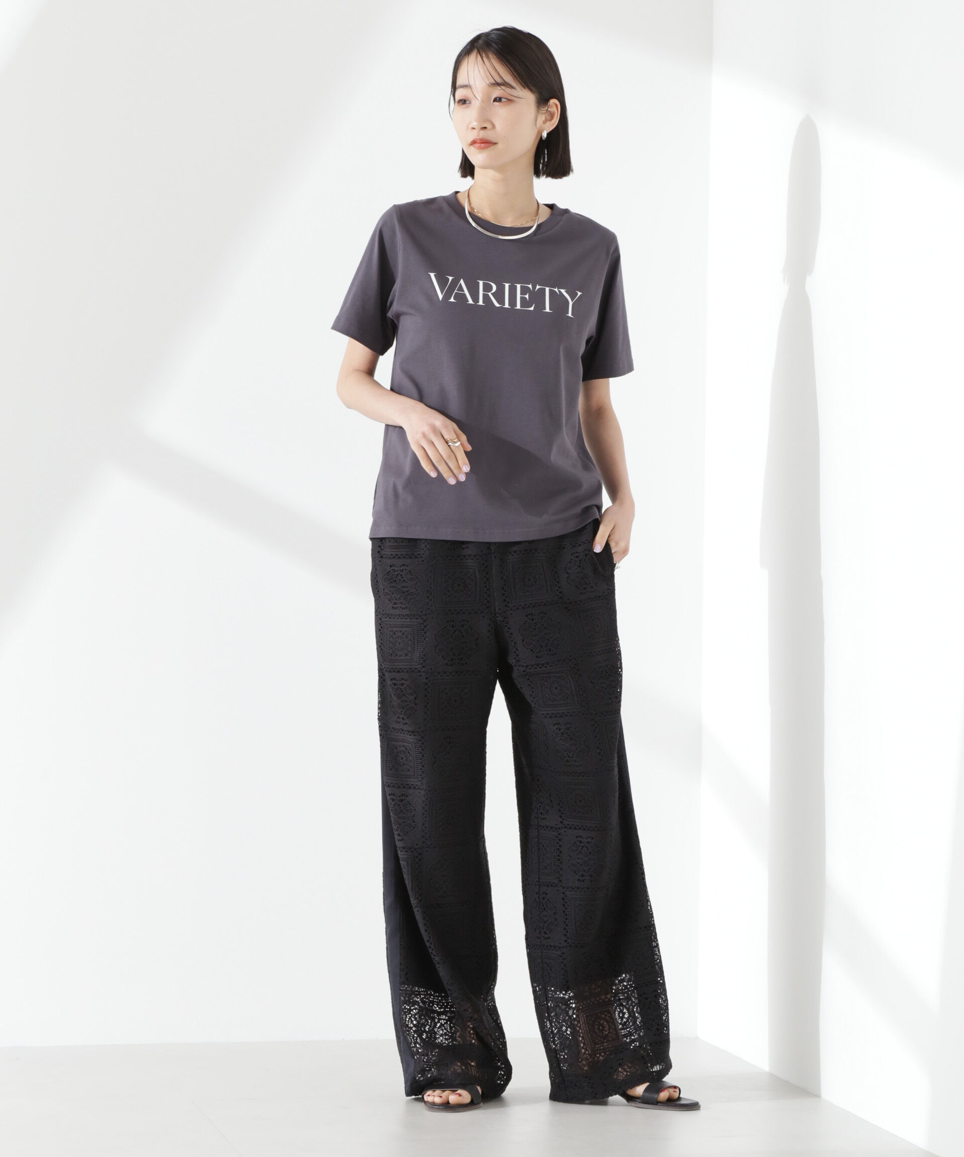 nano･universe「サイド切り替えレースパンツ」|チノ|