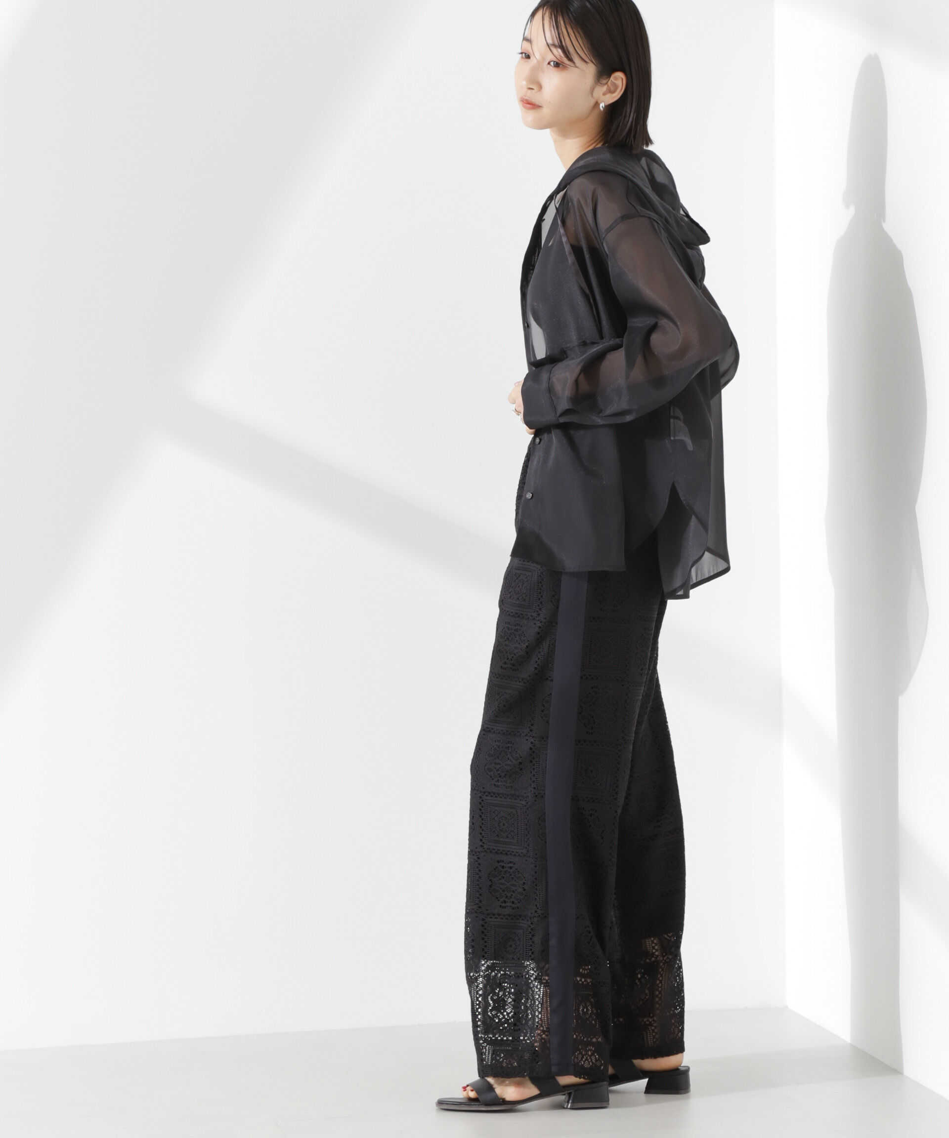 nano･universe「サイド切り替えレースパンツ」|チノ|