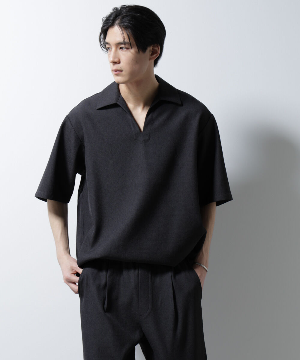 nano･universe「「MC」coveross(R)EOS ポリエステル ブッチャースキッパーシャツ」|シャツ・ブラウス|チャコール3