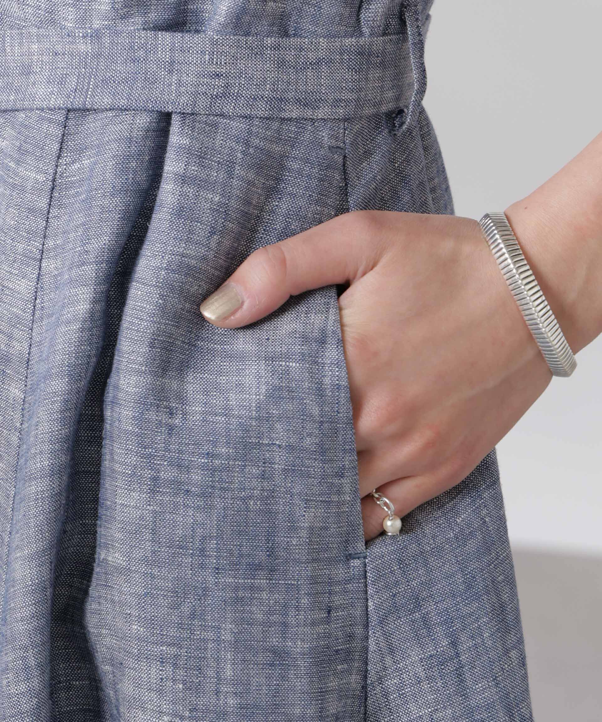 nano･universe「ヨーロピアンフラックス Aラインノースリーブワンピース」|ワンピース|