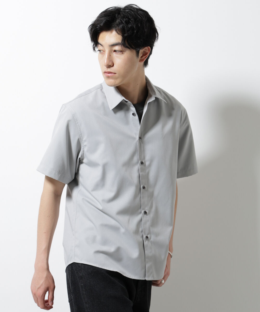 nano･universe「スタンダードレギュラーカラーシャツ/半袖」|シャツ・ブラウス|グレー