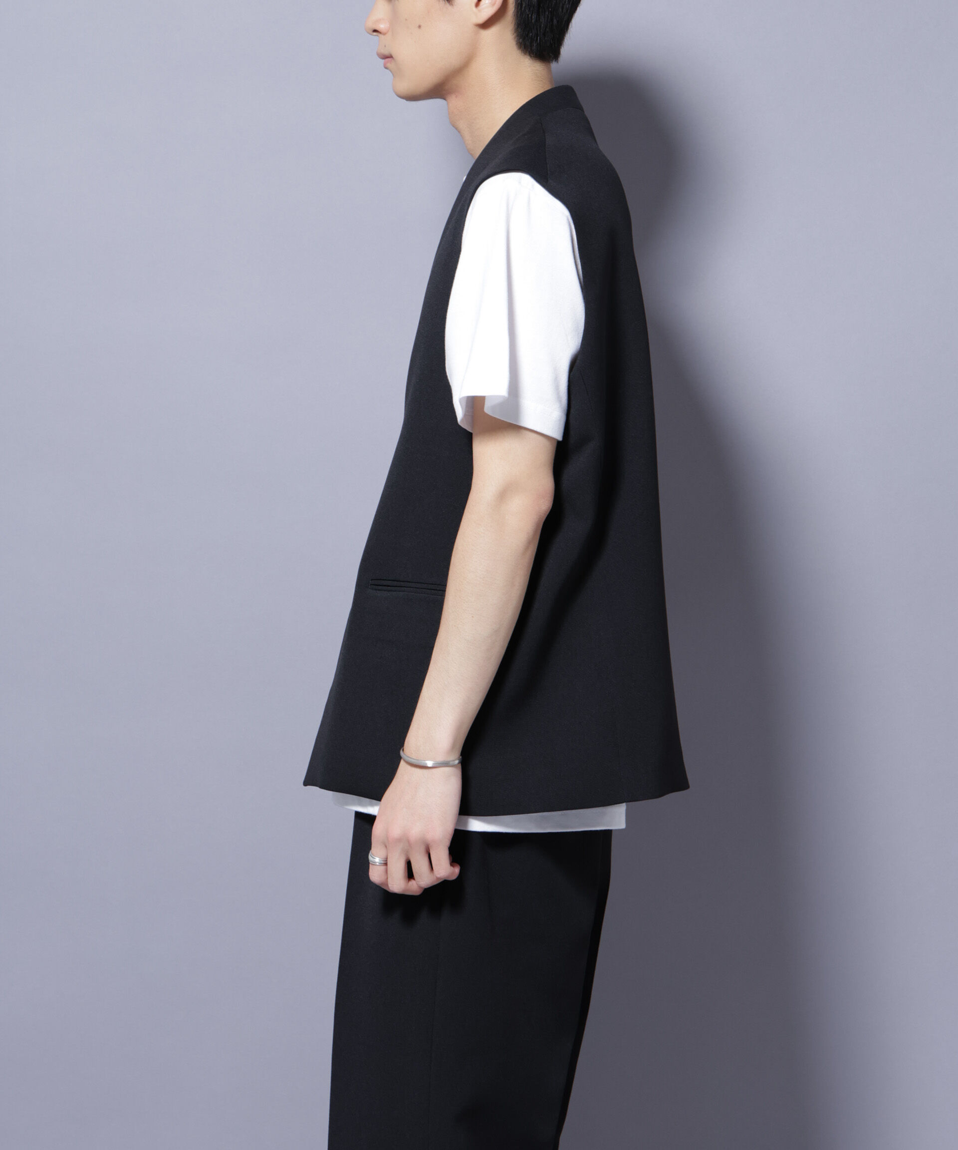 nano･universe「Reflax(R) ダブルクロスウェザーベスト(セットアップ可)」|ダウンベスト・ベスト|