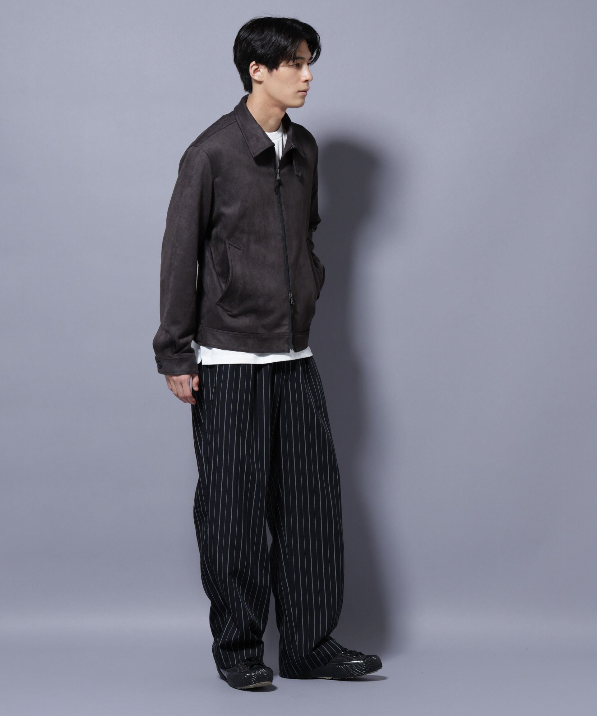 nano･universe「フェイクスエードブルゾン」|ブルゾン・スタジャン|