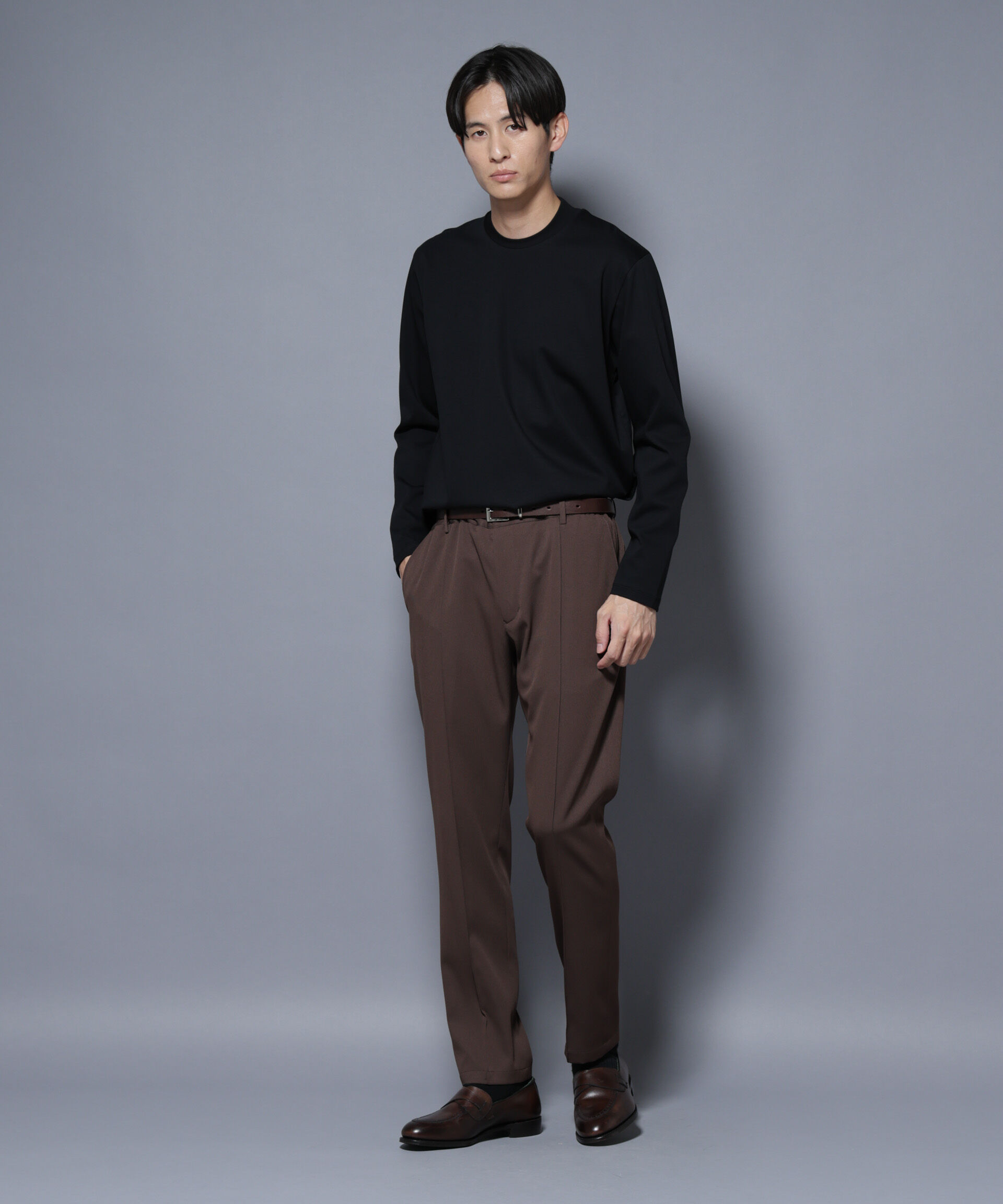 nano･universe「ジャケT(R)  プレミアム クルーネック 長袖」|Tシャツ・カットソー|