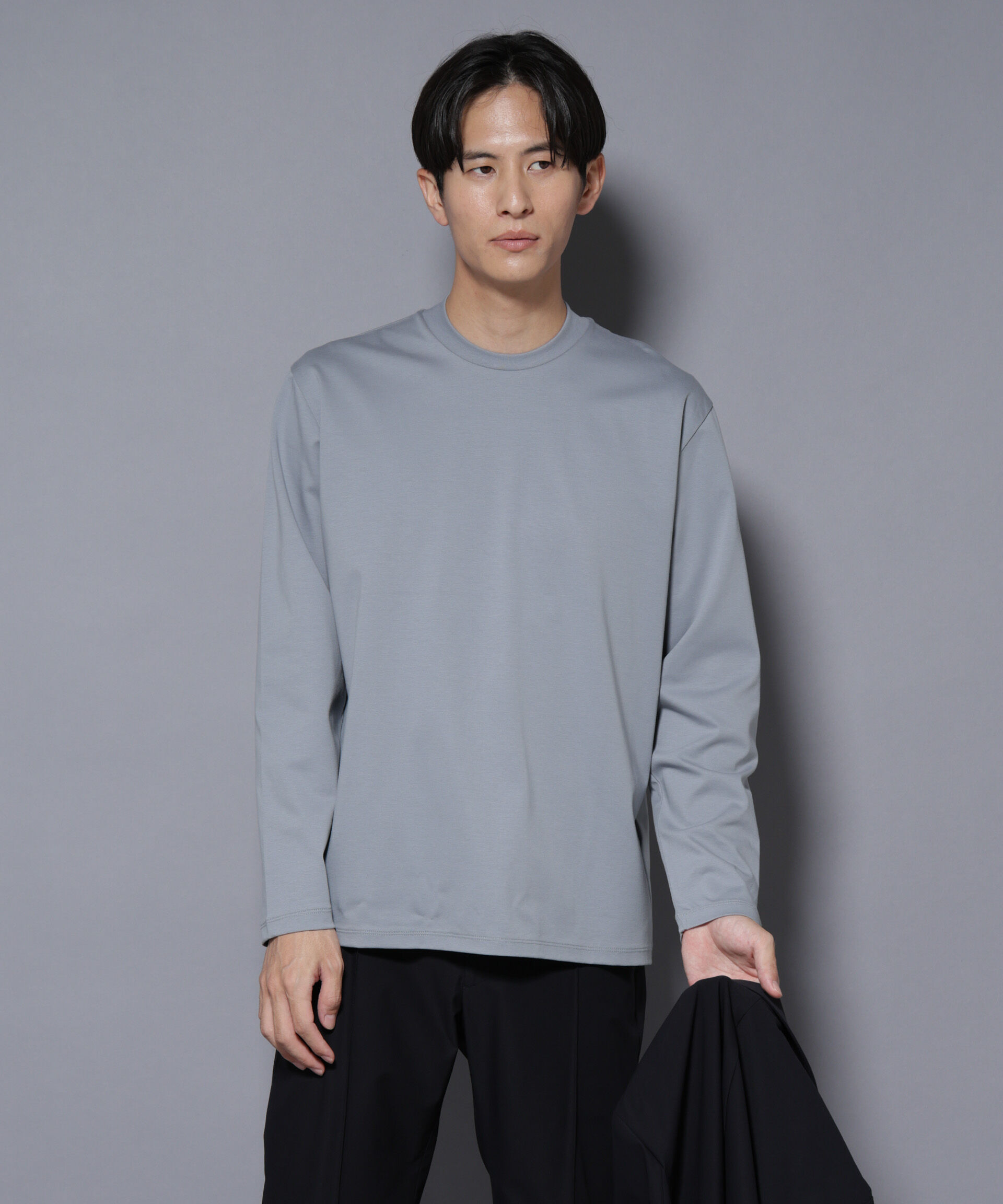 nano･universe「ジャケT(R)  プレミアム クルーネック 長袖」|Tシャツ・カットソー|ブルーグレー5