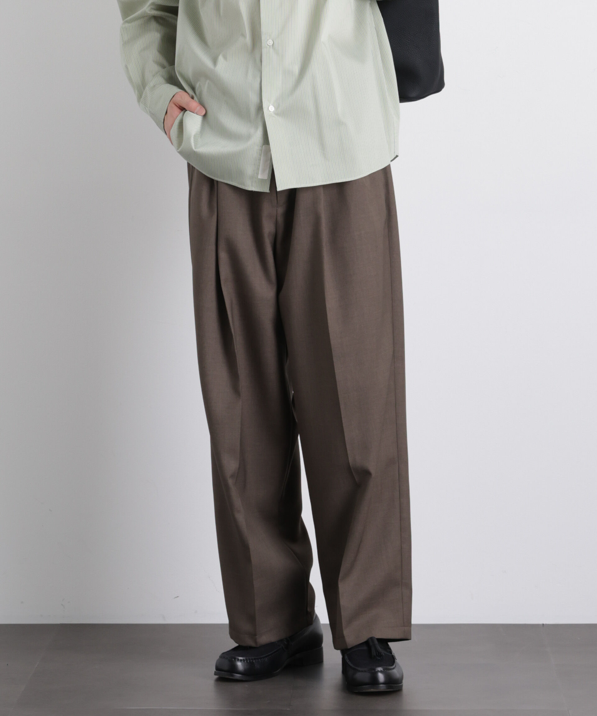 nano･universe「「大人のワイドパンツ」ドライギャバワイドイージースラックス」|チノ|