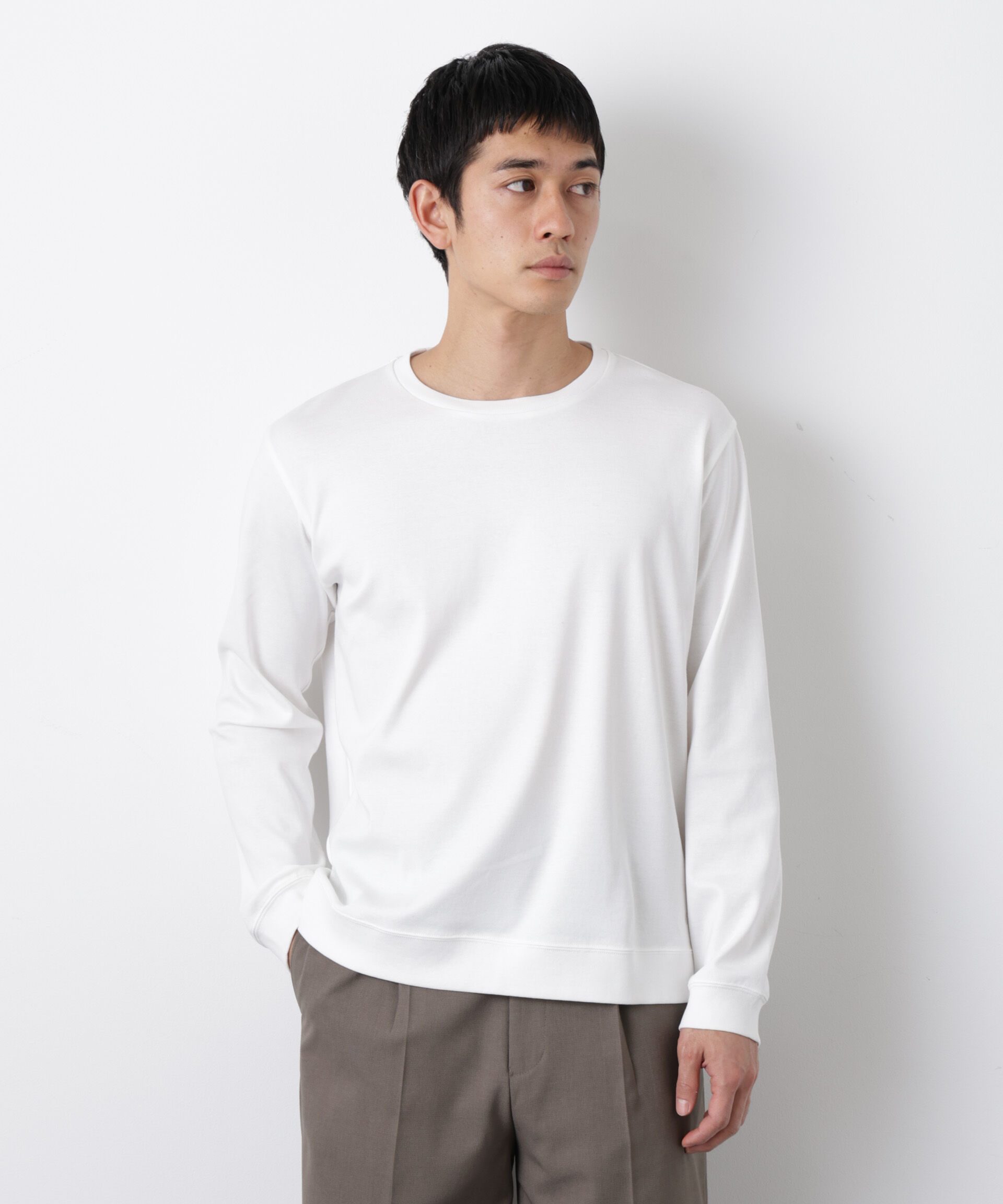 nano･universe「「FORMAL JERSEY」クルーネックカットソー長袖」|Tシャツ・カットソー|