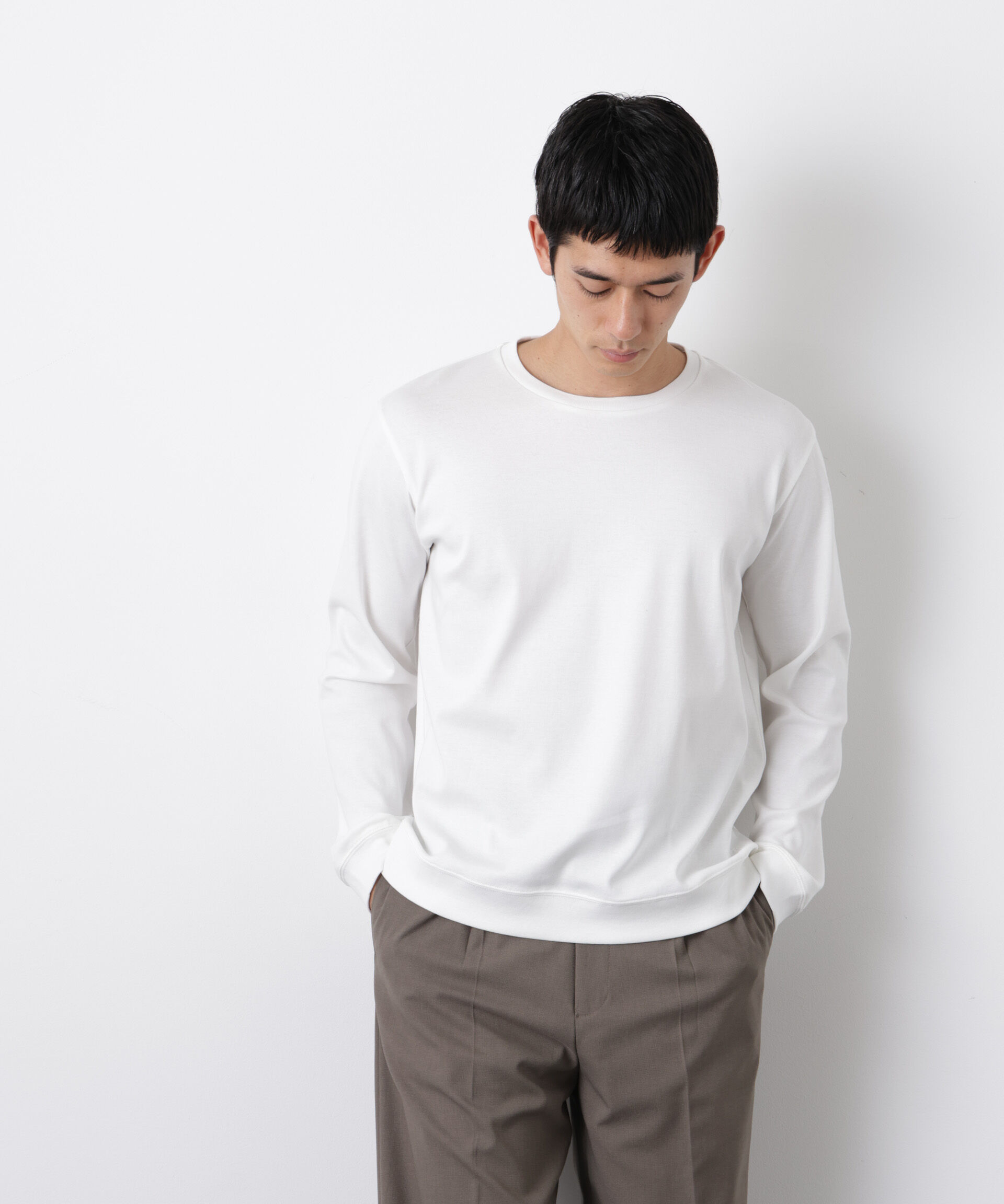 nano･universe「「FORMAL JERSEY」クルーネックカットソー長袖」|Tシャツ・カットソー|
