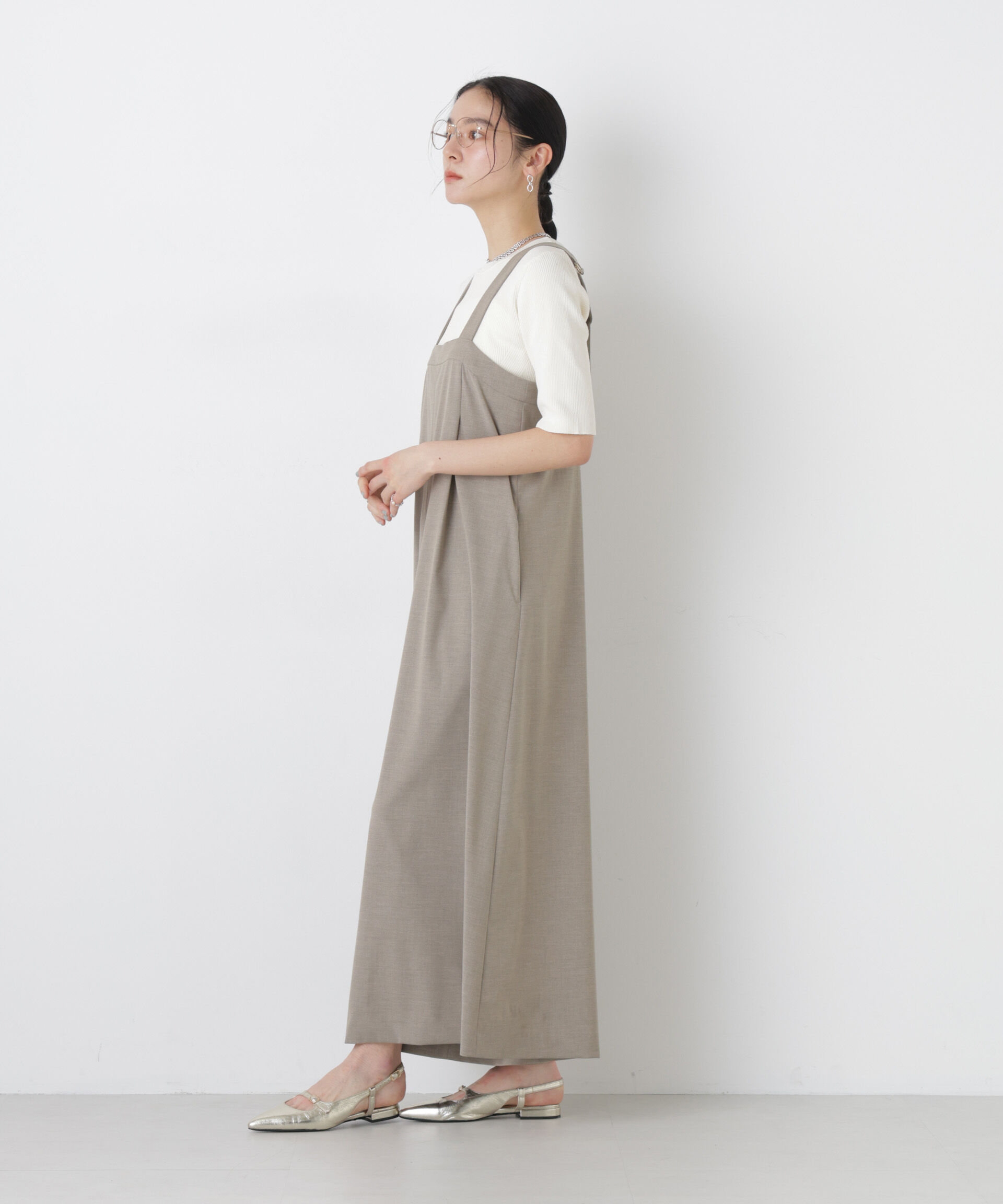 nano･universe「ウォッシャブルハイツイスト五分袖リブニット」|ニット・セーター|