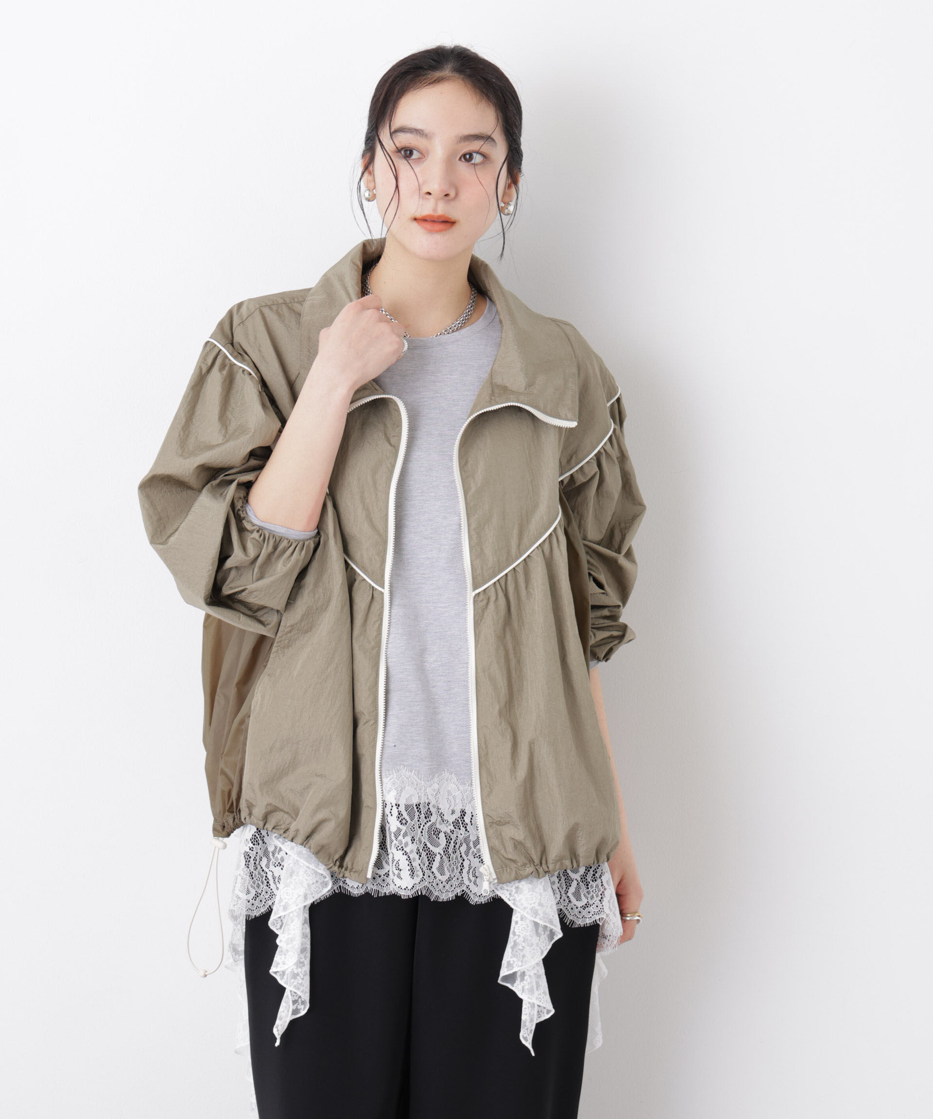 nano･universe「シアーライトギャザーブルゾン」|ブルゾン・スタジャン|