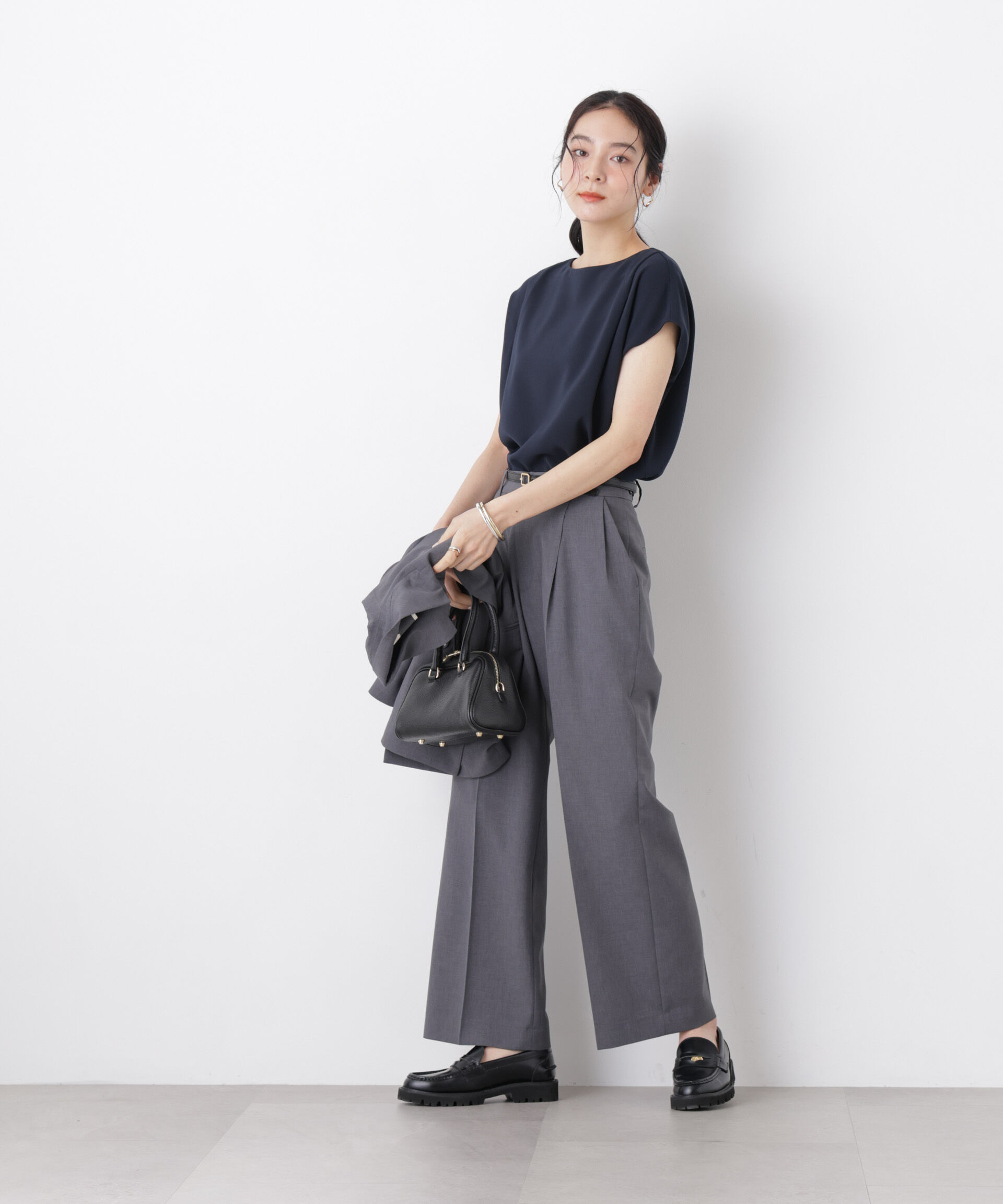 nano･universe「DressT/ボートネックタックコクーンブラウス」|シャツ・ブラウス|