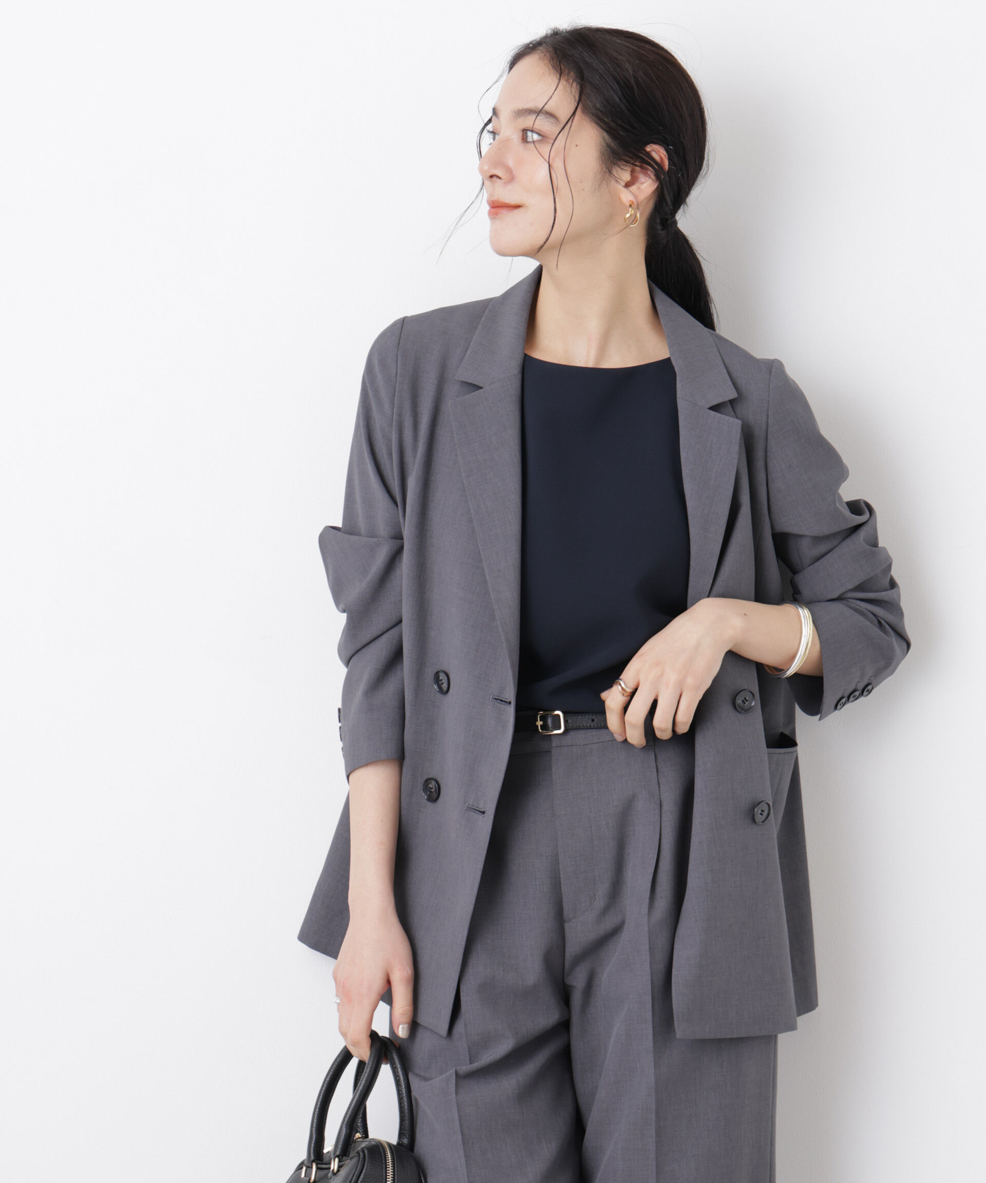 nano･universe「DressT/ボートネックタックコクーンブラウス」|シャツ・ブラウス|