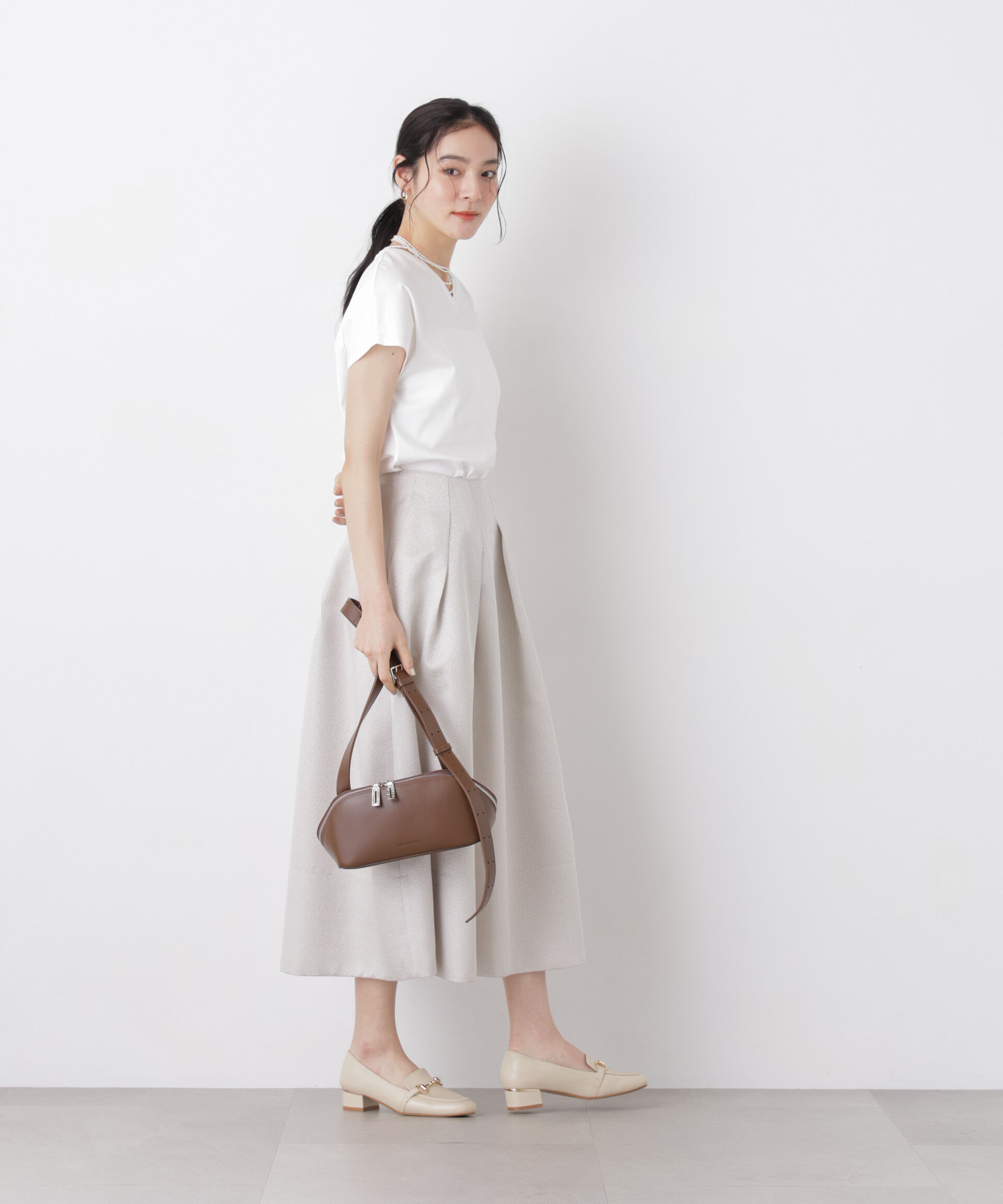 nano･universe「DressT/シルケットスムースVネックソフトドルマンTシャツ」|Tシャツ・カットソー|