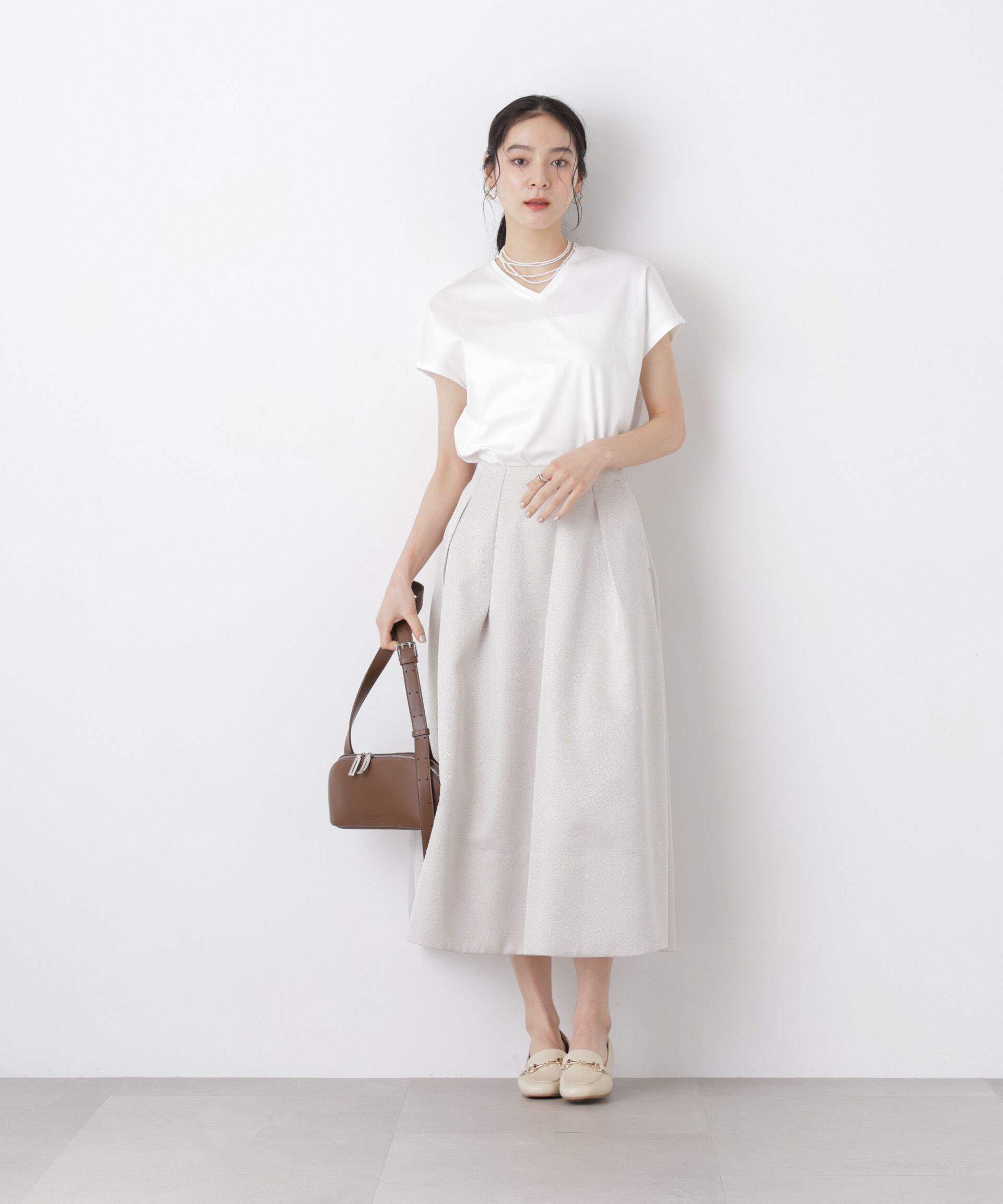 nano･universe「DressT/シルケットスムースVネックソフトドルマンTシャツ」|Tシャツ・カットソー|