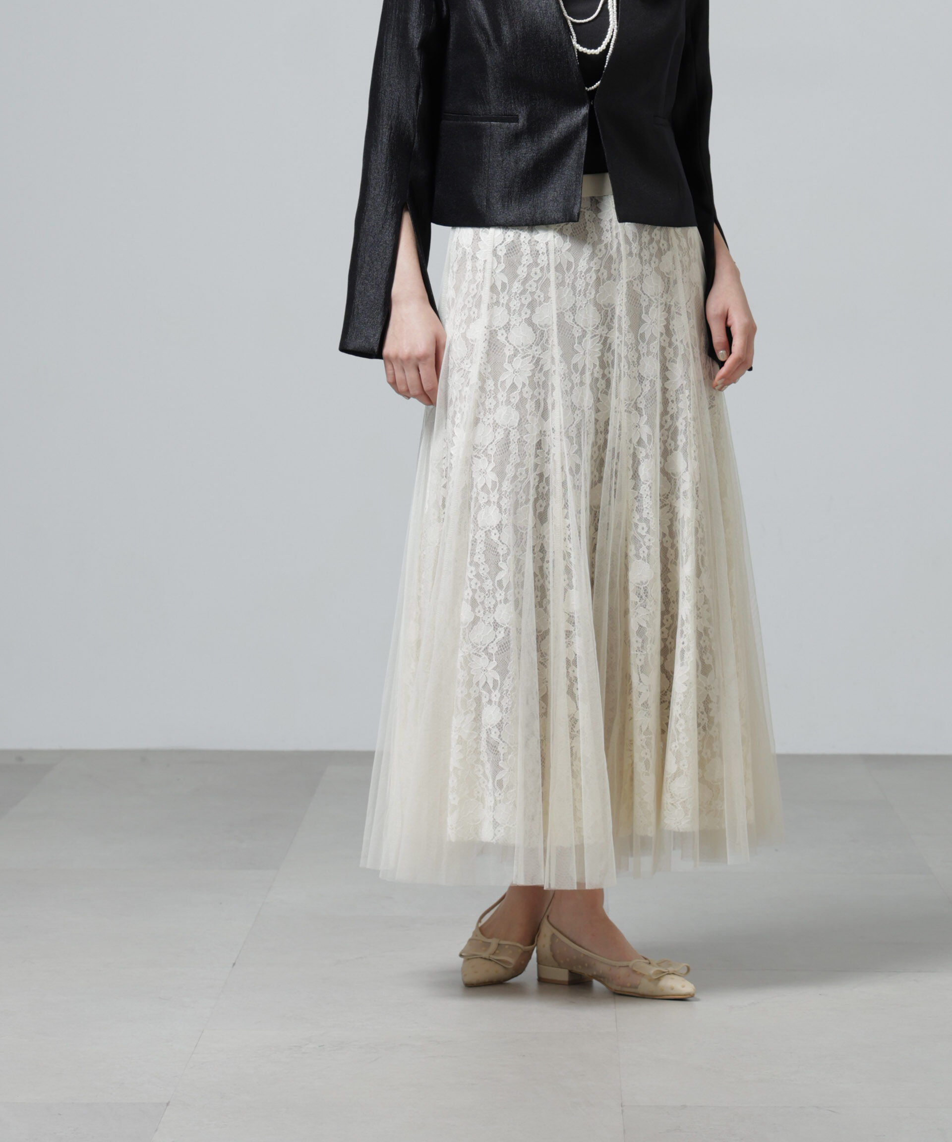 nano･universe「CHOKLATE PARIS/チュールレーススカート」|スカート|