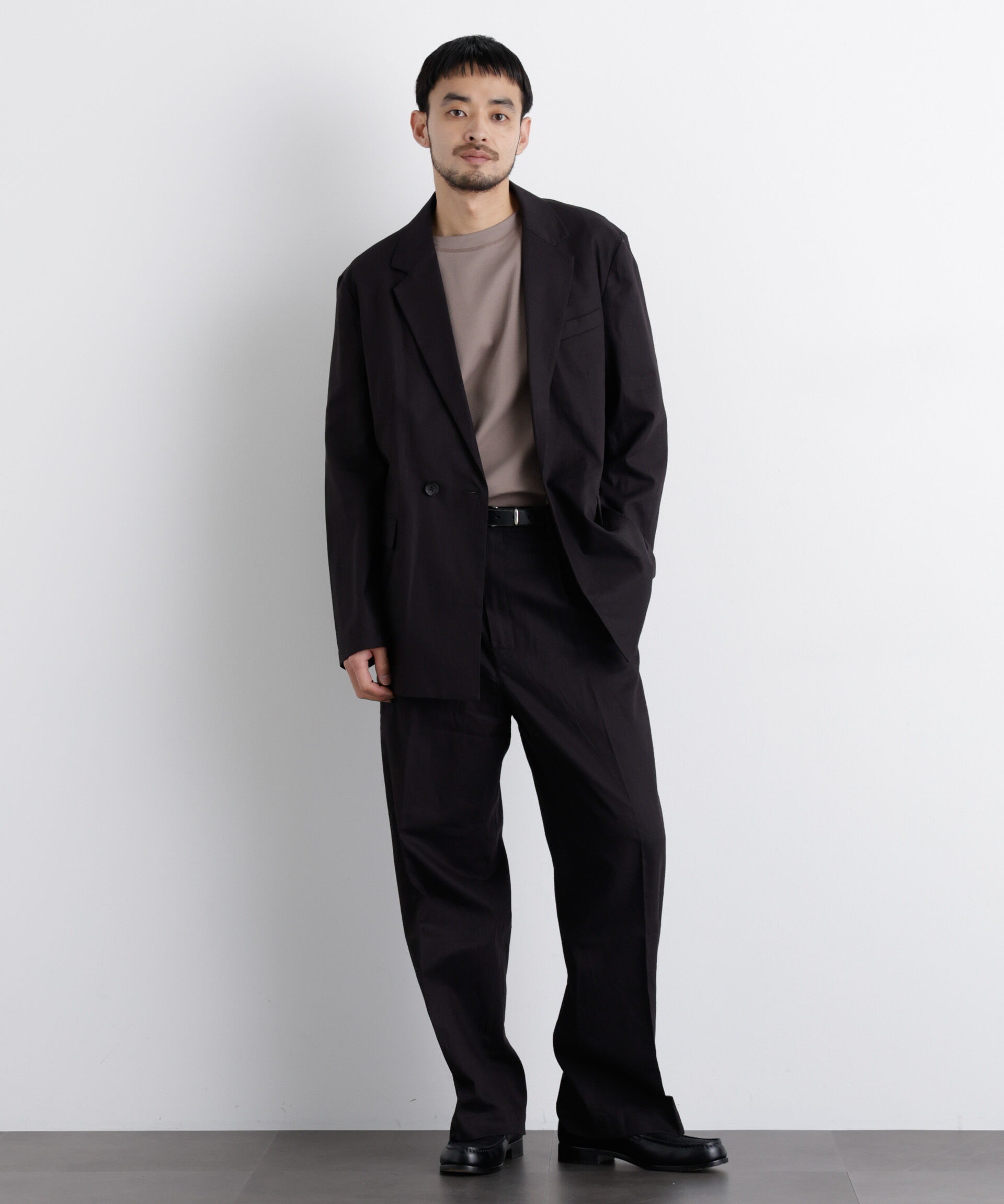 nano･universe「｢FRENCH LINEN｣ リネンコットンストレートパンツ（セットアップ可）」|チノ|