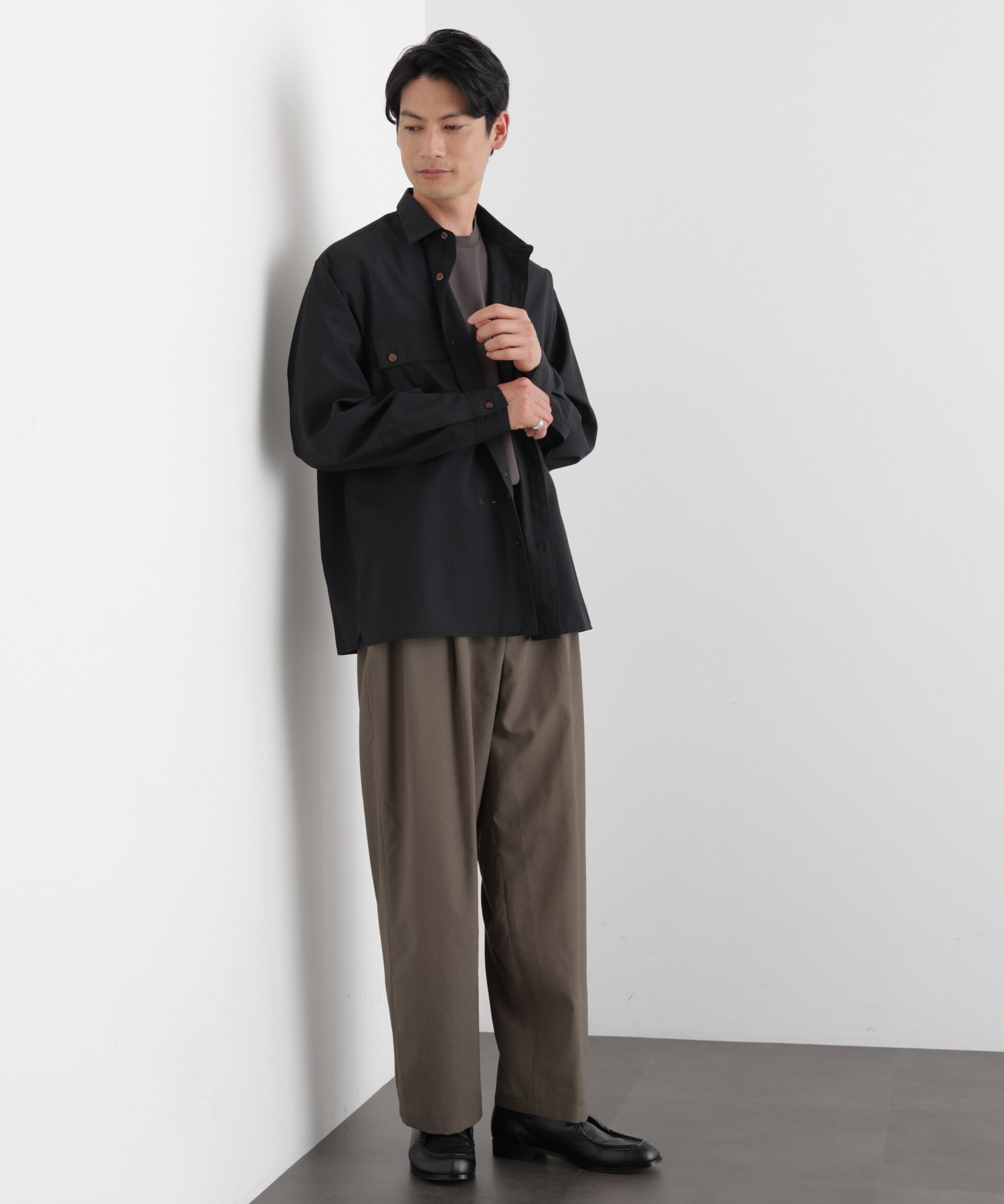 nano･universe「ﾃｸﾆｶﾙﾘﾈﾝﾗｲｸ2ﾀｯｸｲｰｼﾞｰｽﾗｯｸｽ/吸水速乾･接触冷  」|チノ|