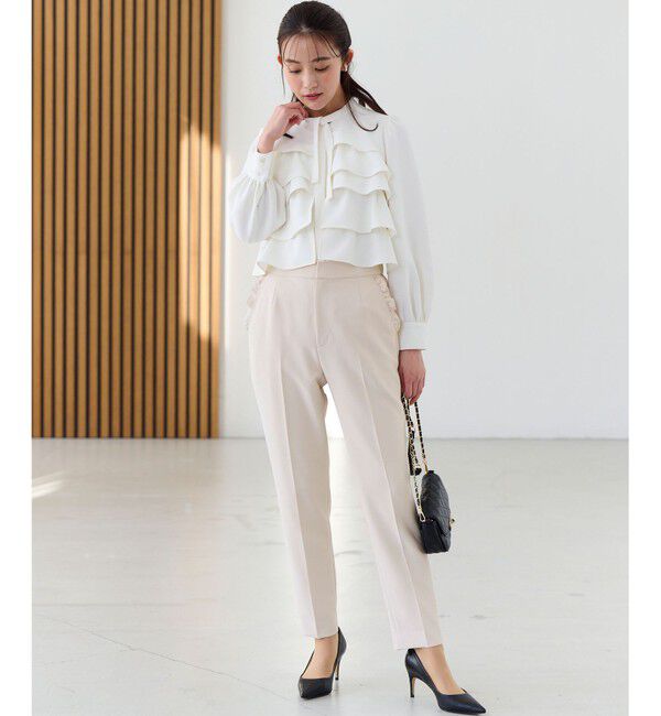 組曲「【KUMIKYOKU NAVY】コンフォータブルドレープ フリルブラウス」|シャツ・ブラウス|